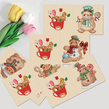 Load image into Gallery viewer, 5/6/8/10/12PCS Special Shape DIY Diamond Painting Card Xmas Tree Xmas Atmosphere