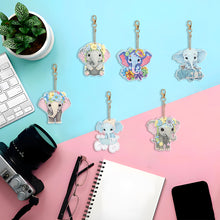 Load image into Gallery viewer, 6PCS Diamond Art Keyring Calf Double Sided Diamond Painting Art Keychain Pendant