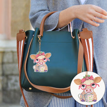 Load image into Gallery viewer, 6PCS Diamond Art Keyring Calf Double Sided Diamond Painting Art Keychain Pendant