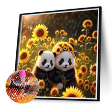 Load image into Gallery viewer, Diamond Painting - Full Round - Panda in the sunflower field (40*40CM)