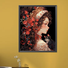 Load image into Gallery viewer, AB Diamond Painting - Full Round - retro girl (40*50CM)
