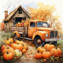 Load image into Gallery viewer, Diamond Painting - Full Round - Autumn Pumpkin Vintage Car (40*40CM)