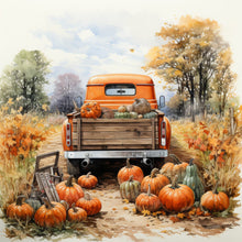 Load image into Gallery viewer, Diamond Painting - Full Round - Autumn Pumpkin Vintage Car (40*40CM)