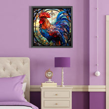 Load image into Gallery viewer, Diamond Painting - Full Round - rooster glass art (40*40CM)