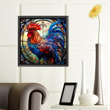 Load image into Gallery viewer, Diamond Painting - Full Round - rooster glass art (40*40CM)
