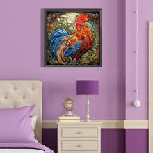 Load image into Gallery viewer, Diamond Painting - Full Round - rooster glass art (40*40CM)