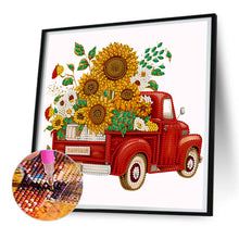 Load image into Gallery viewer, Diamond Painting - Partial Special Shaped - sunflower vintage car (30*30CM)