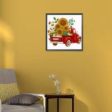 Load image into Gallery viewer, Diamond Painting - Partial Special Shaped - sunflower vintage car (30*30CM)