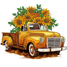 Load image into Gallery viewer, Diamond Painting - Partial Special Shaped - sunflower vintage car (30*30CM)