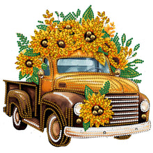 Load image into Gallery viewer, Diamond Painting - Partial Special Shaped - sunflower vintage car (30*30CM)