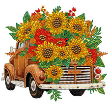 Load image into Gallery viewer, Diamond Painting - Partial Special Shaped - sunflower vintage car (30*30CM)