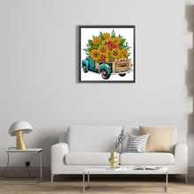 Load image into Gallery viewer, Diamond Painting - Partial Special Shaped - sunflower vintage car (30*30CM)