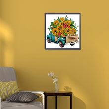 Load image into Gallery viewer, Diamond Painting - Partial Special Shaped - sunflower vintage car (30*30CM)