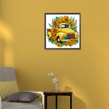 Load image into Gallery viewer, Diamond Painting - Partial Special Shaped - sunflower vintage car (30*30CM)
