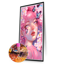 Load image into Gallery viewer, AB Diamond Painting - Full Round - pink butterfly girl (40*70CM)