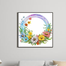 Load image into Gallery viewer, Diamond Painting - Partial Special Shaped - rainbow flowers (30*30CM)