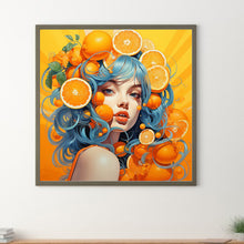 Load image into Gallery viewer, Diamond Painting - Full Round - orange girl (40*40CM)