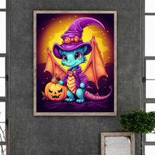 Load image into Gallery viewer, Diamond Painting - Full Round - halloween winged dragon (40*50CM)