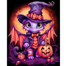 Load image into Gallery viewer, Diamond Painting - Full Round - halloween winged dragon (40*50CM)