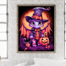 Load image into Gallery viewer, Diamond Painting - Full Round - halloween winged dragon (40*50CM)