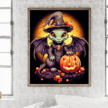 Load image into Gallery viewer, Diamond Painting - Full Round - halloween winged dragon (40*50CM)