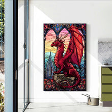 Load image into Gallery viewer, Diamond Painting - Full Round - Window sill glass art flying dragon (40*60CM)