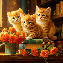 Load image into Gallery viewer, Diamond Painting - Full Round - three cats (40*40CM)