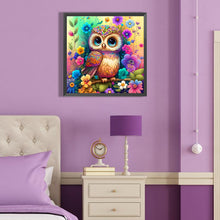 Load image into Gallery viewer, Diamond Painting - Full Round - Owl on colorful background (40*40CM)