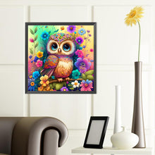 Load image into Gallery viewer, Diamond Painting - Full Round - Owl on colorful background (40*40CM)