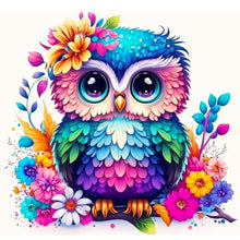 Load image into Gallery viewer, Diamond Painting - Full Round - blue owl (40*40CM)