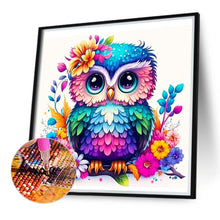 Load image into Gallery viewer, Diamond Painting - Full Round - blue owl (40*40CM)
