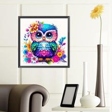 Load image into Gallery viewer, Diamond Painting - Full Round - blue owl (40*40CM)