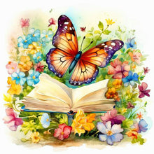 Load image into Gallery viewer, Diamond Painting - Full Round - butterfly reading (40*40CM)