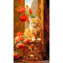 Load image into Gallery viewer, Diamond Painting - Full Round - orange cat (40*70CM)