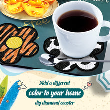 Load image into Gallery viewer, 6PCS Wooden Flower Pumpkin Diamond Painting Art Coaster Kit with Holder