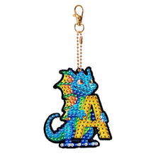 Load image into Gallery viewer, Double Sided Full Drill Keyring Special Shape Diamond Painting Keychain Dinosaur