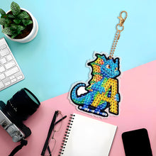 Load image into Gallery viewer, Double Sided Full Drill Keyring Special Shape Diamond Painting Keychain Dinosaur