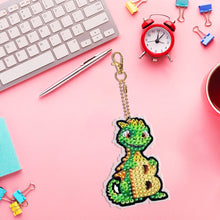 Load image into Gallery viewer, Double Sided Full Drill Keyring Special Shape Diamond Painting Keychain Dinosaur