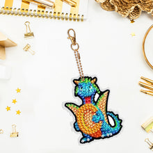 Load image into Gallery viewer, Double Sided Full Drill Keyring Special Shape Diamond Painting Keychain Dinosaur