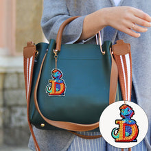 Load image into Gallery viewer, Double Sided Full Drill Keyring Special Shape Diamond Painting Keychain Dinosaur