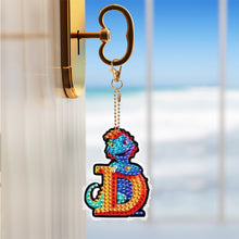 Load image into Gallery viewer, Double Sided Full Drill Keyring Special Shape Diamond Painting Keychain Dinosaur