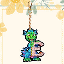 Load image into Gallery viewer, Double Sided Full Drill Keyring Special Shape Diamond Painting Keychain Dinosaur