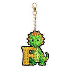 Load image into Gallery viewer, Double Sided Full Drill Keyring Special Shape Diamond Painting Keychain Dinosaur