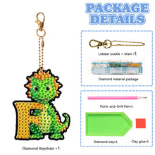 Load image into Gallery viewer, Double Sided Full Drill Keyring Special Shape Diamond Painting Keychain Dinosaur