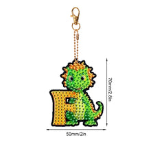 Load image into Gallery viewer, Double Sided Full Drill Keyring Special Shape Diamond Painting Keychain Dinosaur