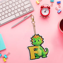 Load image into Gallery viewer, Double Sided Full Drill Keyring Special Shape Diamond Painting Keychain Dinosaur