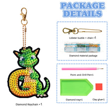 Load image into Gallery viewer, Double Sided Full Drill Keyring Special Shape Diamond Painting Keychain Dinosaur