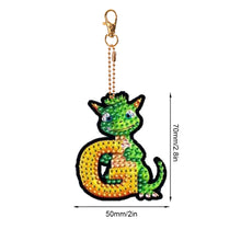 Load image into Gallery viewer, Double Sided Full Drill Keyring Special Shape Diamond Painting Keychain Dinosaur