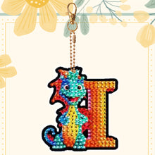 Load image into Gallery viewer, Double Sided Full Drill Keyring Special Shape Diamond Painting Keychain Dinosaur