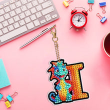 Load image into Gallery viewer, Double Sided Full Drill Keyring Special Shape Diamond Painting Keychain Dinosaur
